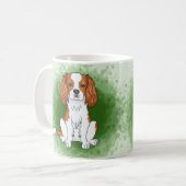 Blenheim Cavalier King Charles Spaniel auf Green Kaffeetasse (Vorderseite Links)