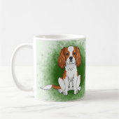 Blenheim Cavalier King Charles Spaniel auf Green Kaffeetasse (Links)