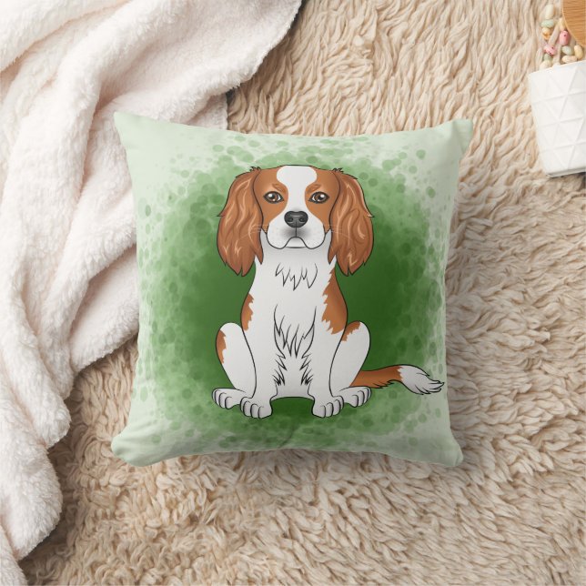 Blenheim Cavalier King Charles Spaniel auf Green Kissen (Decke)
