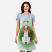 Blenheim Cavalier King Charles Spaniel auf Green Schürze (Getragen)