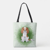 Blenheim Cavalier King Charles Spaniel auf Green Tasche (Rückseite)