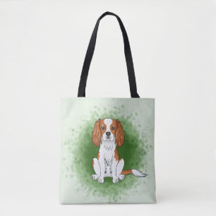 Blenheim Cavalier King Charles Spaniel auf grünem Tasche