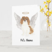 Blenheim Cavalier King Charles Spaniel Beileid Karte (Gelbe Blume)