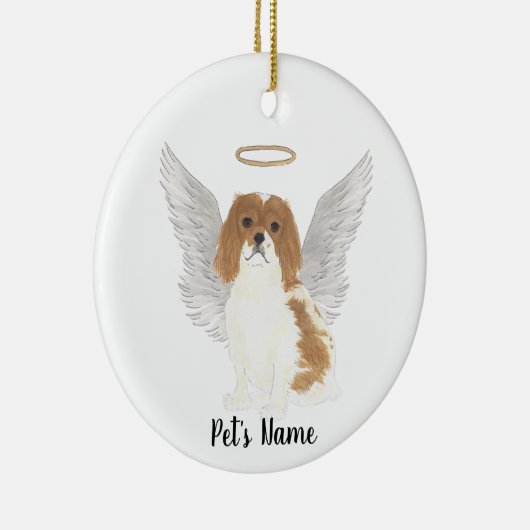 Blenheim Cavalier King Charles Spaniel Beileid P Keramik Ornament (Rechts)