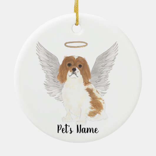 Blenheim Cavalier King Charles Spaniel Beileid P Keramik Ornament (Hinten)
