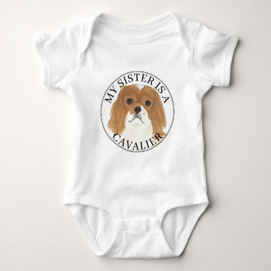 Blenheim Cavalier King Charles Spaniel Big Sister Baby Strampler (Vorderseite)