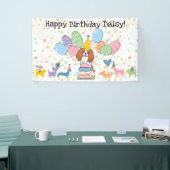 Blenheim Cavalier King Charles Spaniel Birthday Banner (Messeveranstaltung)