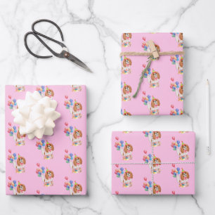 Blenheim Cavalier King Charles Spaniel Birthday  Geschenkpapier Set