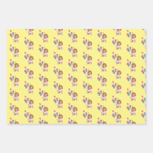 Blenheim Cavalier King Charles Spaniel Birthday Geschenkpapier Set (Vorderseite 2)