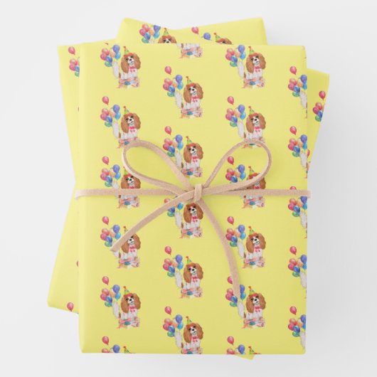 Blenheim Cavalier King Charles Spaniel Birthday Geschenkpapier Set (Beispiel)