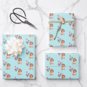 Blenheim Cavalier King Charles Spaniel Birthday  Geschenkpapier Set