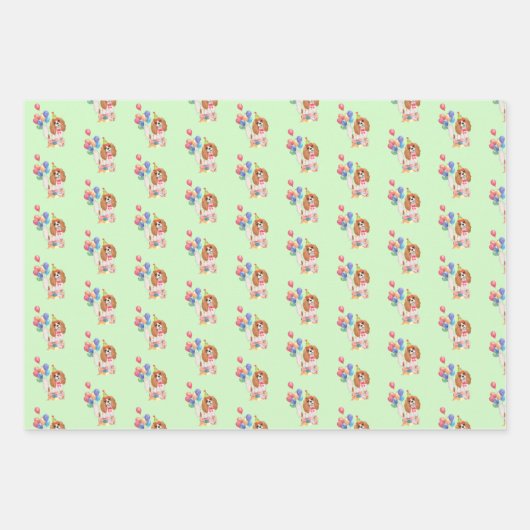 Blenheim Cavalier King Charles Spaniel Birthday  Geschenkpapier Set (Vorderseite 2)