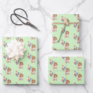 Blenheim Cavalier King Charles Spaniel Birthday Geschenkpapier Set