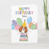 Blenheim Cavalier King Charles Spaniel Birthday Karte (Vorderseite)
