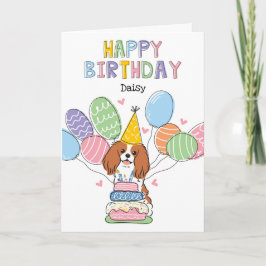 Blenheim Cavalier King Charles Spaniel Birthday Karte
