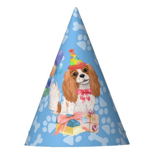 Blenheim Cavalier King Charles Spaniel Birthday Partyhütchen (Vorderseite)
