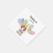 Blenheim Cavalier King Charles Spaniel Birthday Serviette (Ecke)