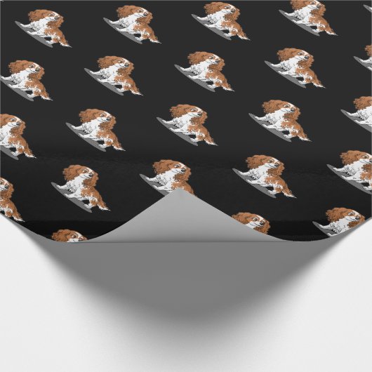 Blenheim Cavalier King Charles Spaniel Cartoon Dog Geschenkpapier (Ecke)