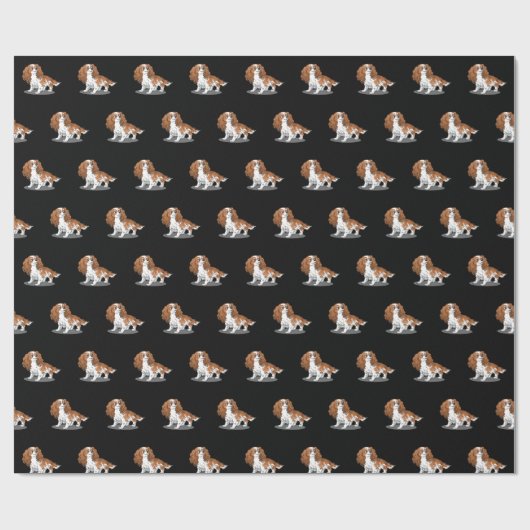 Blenheim Cavalier King Charles Spaniel Cartoon Dog Geschenkpapier (Flach)