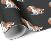 Blenheim Cavalier King Charles Spaniel Cartoon Dog Geschenkpapier (Rolleneckpunkt)