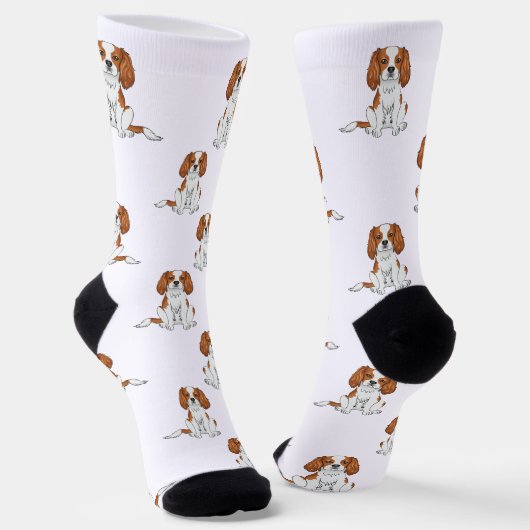 Blenheim Cavalier King Charles Spaniel Dog Pattern Socken (Gewinkelt)
