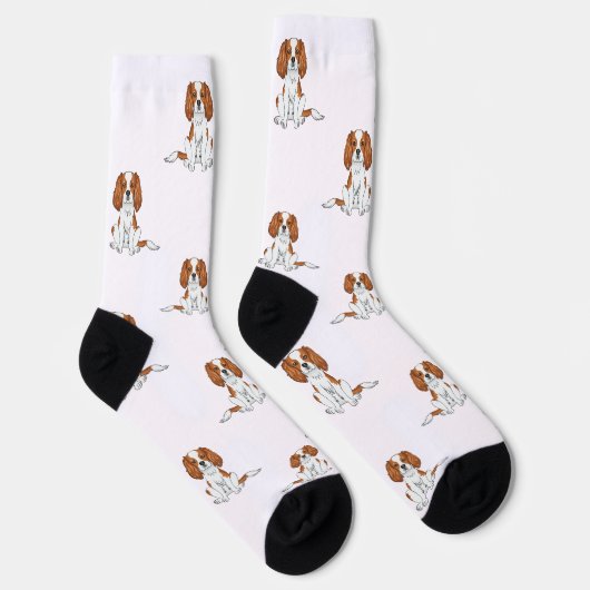 Blenheim Cavalier King Charles Spaniel Dog Pattern Socken (Rechts)
