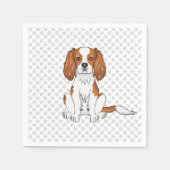 Blenheim Cavalier King Charles Spaniel Dog & Paws Serviette (Vorderseite)