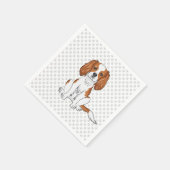 Blenheim Cavalier King Charles Spaniel Dog & Paws Serviette (Ecke)