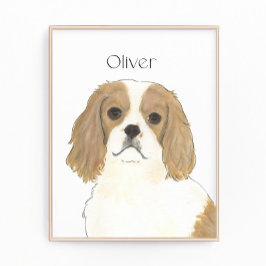 Blenheim Cavalier King Charles Spaniel Fotodruck