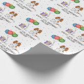 Blenheim Cavalier King Charles Spaniel - Geburtsta Geschenkpapier (Ecke)