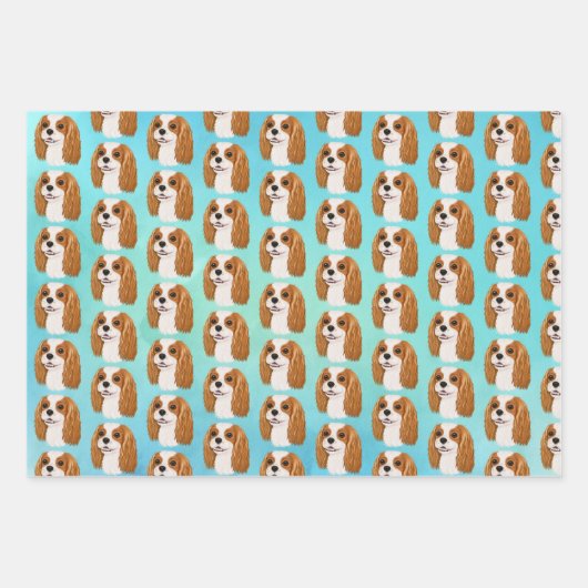 Blenheim Cavalier King Charles Spaniel Geschenk Geschenkpapier Set (Vorderseite)