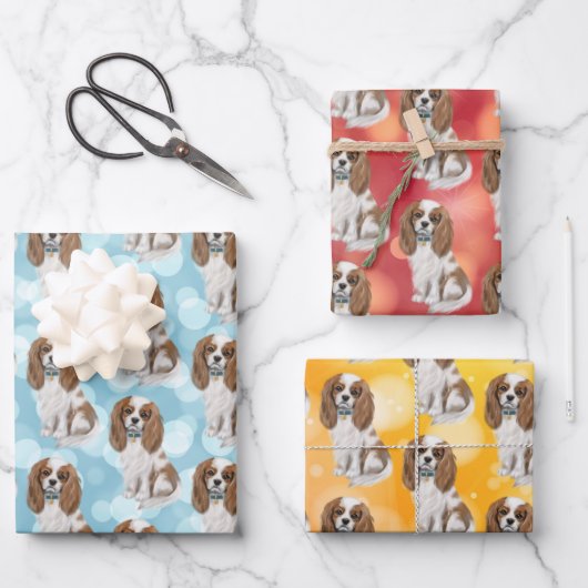 Blenheim Cavalier King Charles Spaniel Geschenkpapier Set (Vorderseite)