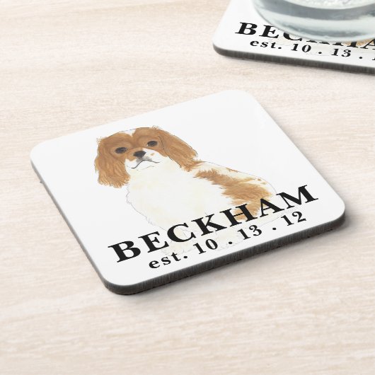 Blenheim Cavalier King Charles Spaniel Getränkeuntersetzer (Linke Seite)