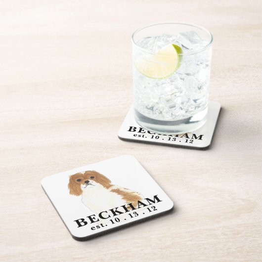 Blenheim Cavalier King Charles Spaniel Getränkeuntersetzer (Rechte Seite)