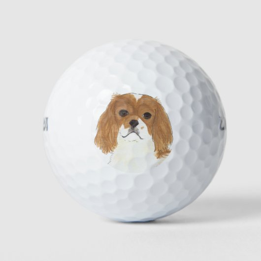 Blenheim Cavalier King Charles Spaniel Golfball (Vorderseite)