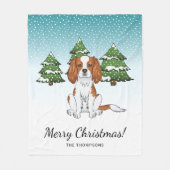 Blenheim Cavalier King Charles Spaniel im Winter Fleecedecke (Vorderseite)