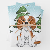 Blenheim Cavalier King Charles Spaniel im Winter Geschenkpapier Set (Beispiel)