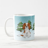Blenheim Cavalier King Charles Spaniel im Winter Kaffeetasse (Links)