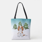 Blenheim Cavalier King Charles Spaniel im Winter Tasche (Rückseite)