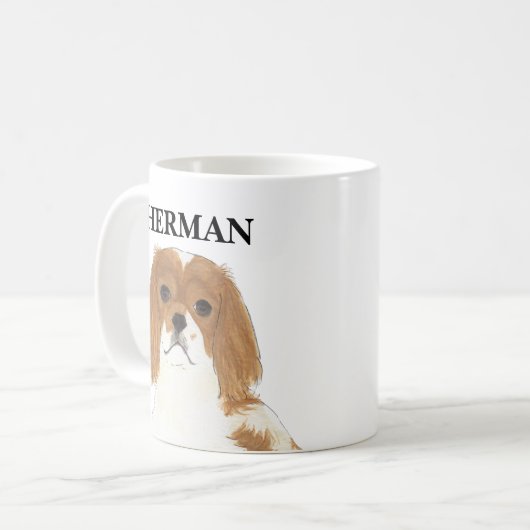 Blenheim Cavalier King Charles Spaniel Kaffeetasse (Vorderseite Links)