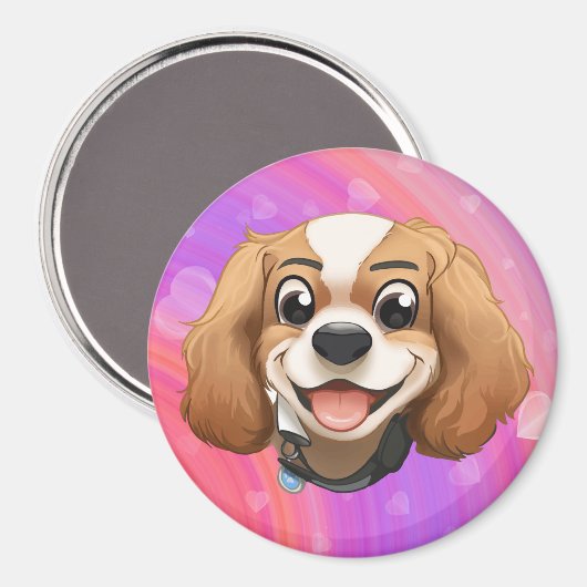 Blenheim Cavalier King Charles Spaniel Magnet (Vorderseite/Rückseite)