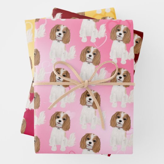 Blenheim Cavalier King Charles Spaniel mit Herz Geschenkpapier Set (Beispiel)