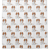 Blenheim Cavalier King Charles Spaniel Muster Duschvorhang (Vorderseite)
