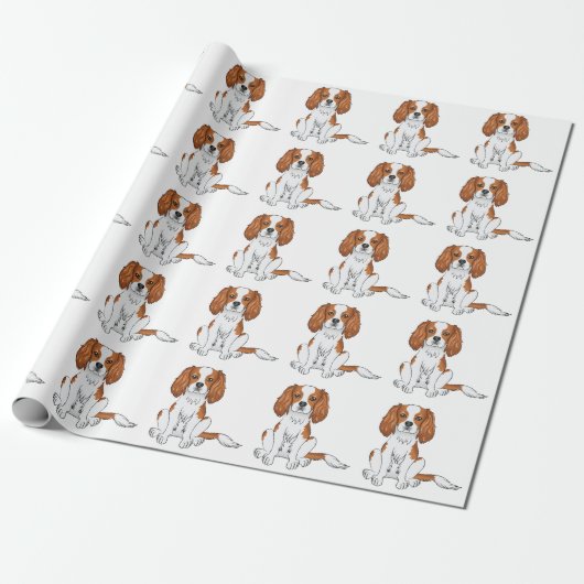 Blenheim Cavalier King Charles Spaniel Muster Geschenkpapier (Ungerollt)
