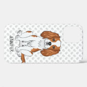 Blenheim Cavalier King Charles Spaniel & Name Case-Mate iPhone Hülle (Rückseite (Horizontal))