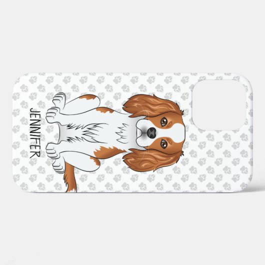Blenheim Cavalier King Charles Spaniel & Name Case-Mate iPhone Hülle (Rückseite (Horizontal))