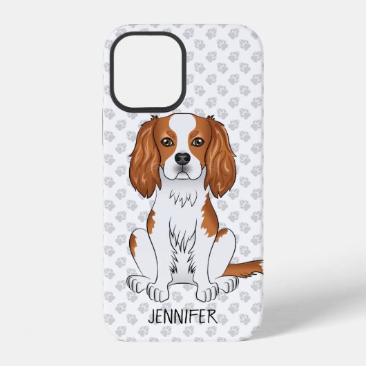 Blenheim Cavalier King Charles Spaniel & Name iPhone Hülle (Rückseite)