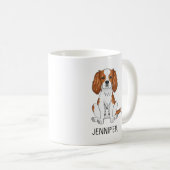 Blenheim Cavalier King Charles Spaniel & Name Kaffeetasse (VorderseiteRechts)