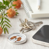 Blenheim Cavalier King Charles Spaniel & Name Keyc Schlüsselanhänger (Seite)