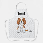 Blenheim Cavalier King Charles Spaniel & Name Schürze (Vorderseite)